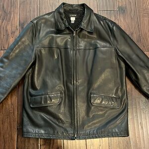 J. Crew Men’s Vintage Leather Jacket - Black Size Large